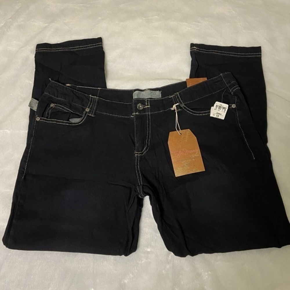 Vintage Tyte Black Faded Lightweight Jeans Size 13